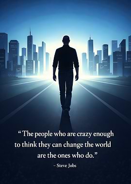 Man walking towards city skyline