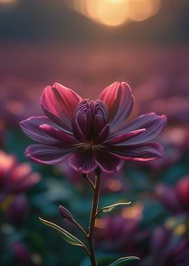 Close-up of a Dark Purple Flower