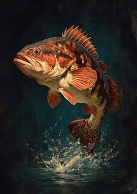 Red Grouper Wall Art | Saltwater Fishing Decor