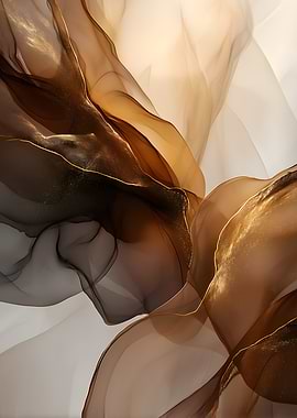 Abstract Gold and Brown Swirls