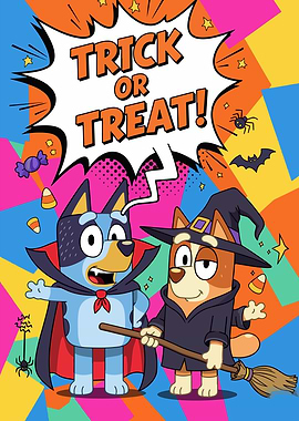 Bluey and Bingo Halloween Trick or Treat