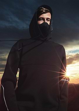 alan walker in Black Hoodie and Mask