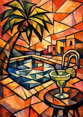 Cubist Margarita by the Pool