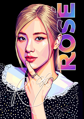 K-Pop Star Rosé Pop Art Portrait