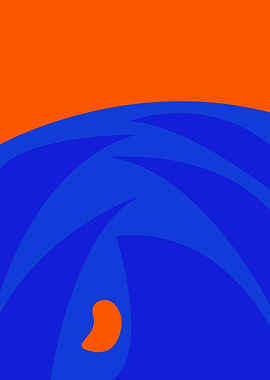 Abstract Blue and Orange Swirls