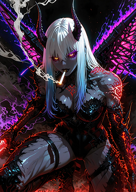 Demonic Woman Smoking