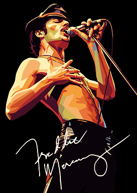 Freddie Mercury Singing with Microphone