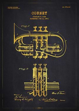 1902 Cornet Patent Gold