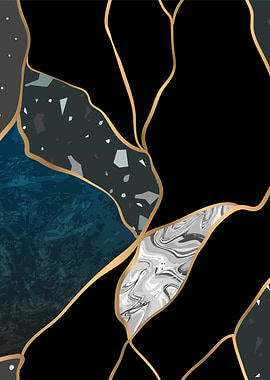 Abstract Geometric Terrazzo Pattern