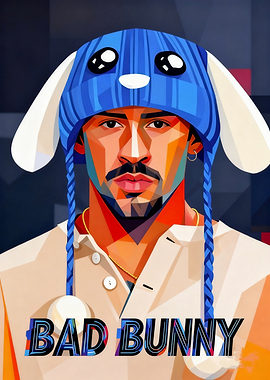 Bad Bunny Pop Art Portrait