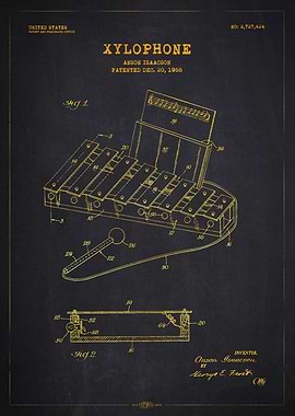 1955 Xylophone Patent Gold