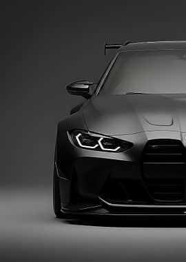 Matte Black BMW M4 poster