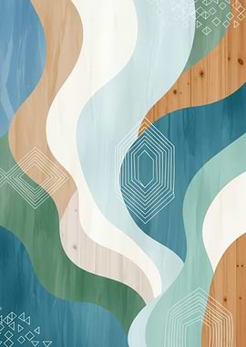 Abstract Wavy Wood Grain Art
