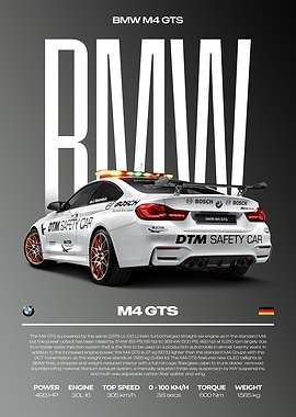 BMW M4 GTS DTM Safety Car Poster