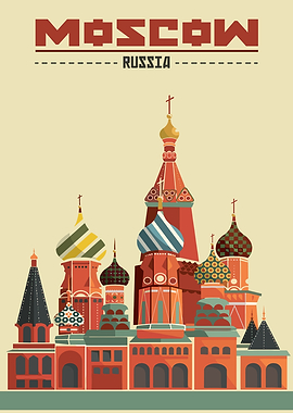 Moscow Russia St. Basil's Cathedral Illustration
