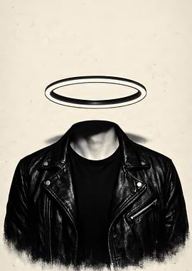 Man with Halo and Leather Jacket