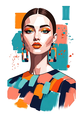 Vibrant Pop Art Portrait of a Woman
