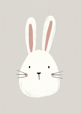 Cute White Bunny Illustration