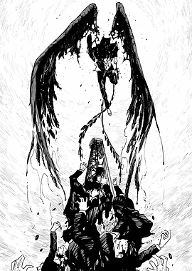 Dark Angel Ascending from Crowd