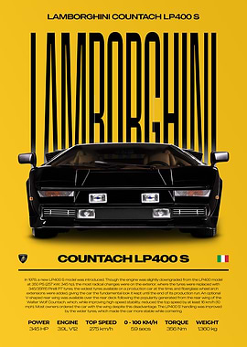 Lamborghini Countach LP400 S Car Poster