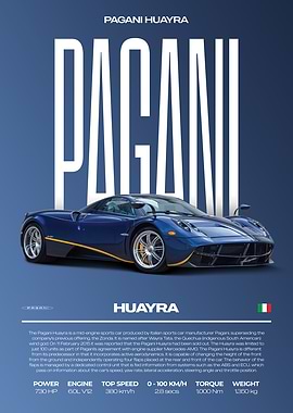 Pagani Huayra Car Poster