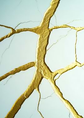 Kintsugi Gold Crack Pattern