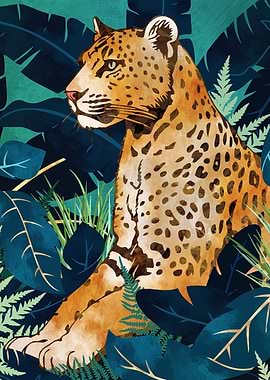 Leopard and Indigo Botanical