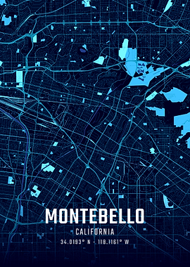 Montebello California Midnight City Map