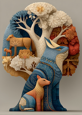 Mythical Creatures and Tree of Life