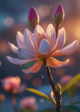 Delicate Pink Lotus Flower Blooming