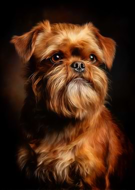 Portrait of a Brussels Griffon Dog