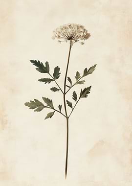 Dried Wildflower Print | Vintage Wild Carrot Botanical Wall Art