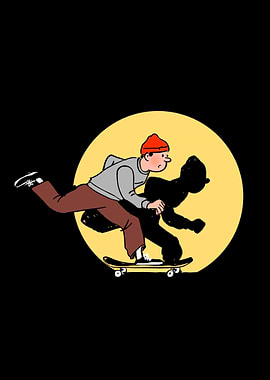 skateboarding with shadow