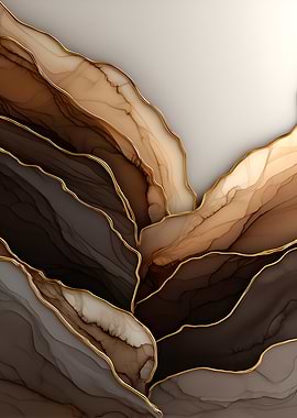 Abstract Marble with Gold Veins