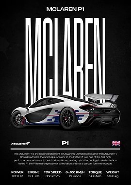 McLaren P1 Supercar Poster
