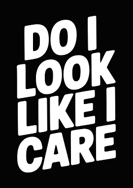 Do I Look Like I Care Text Art