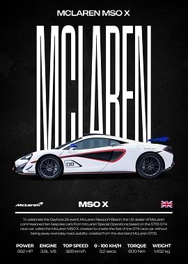 McLaren MSO X Car Poster