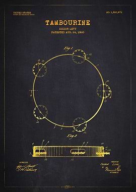 1930 Tambourine Patent Gold