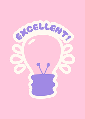 Excellent light bulb with text