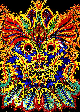Psychedelic Owl Face Art
