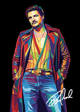 Pedro Pascal Pop Art Portrait