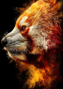 Fiery Red Panda Portrait