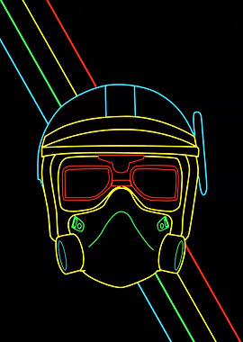 Neon Gas Mask Helmet