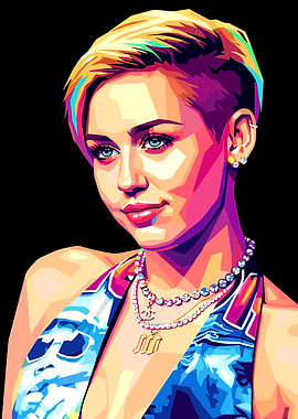 Miley Cyrus Pop Art Portrait