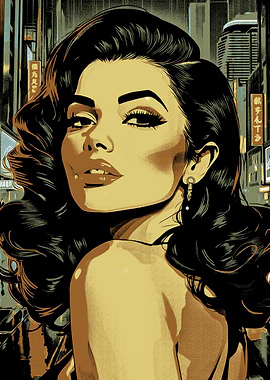 Glamorous Woman in a Cityscape