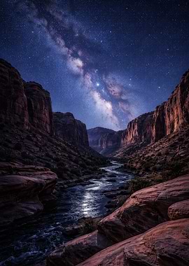 Milky Way Over Grand Canyon River