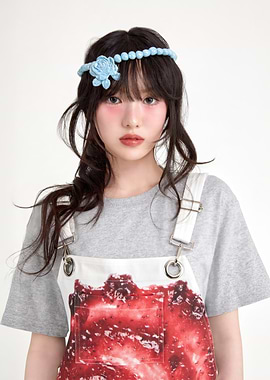 haum KiiiKiii in Strawberry Print Overalls