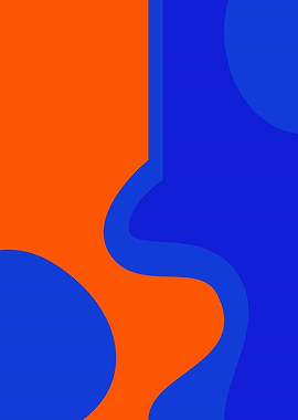 Abstract Blue and Orange Shapes