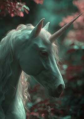 Unicorn in a Mystical Forest