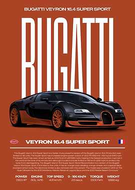 Bugatti Veyron 16.4 Super Sport Car Poster